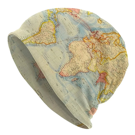 World Map Knitted Beanie
