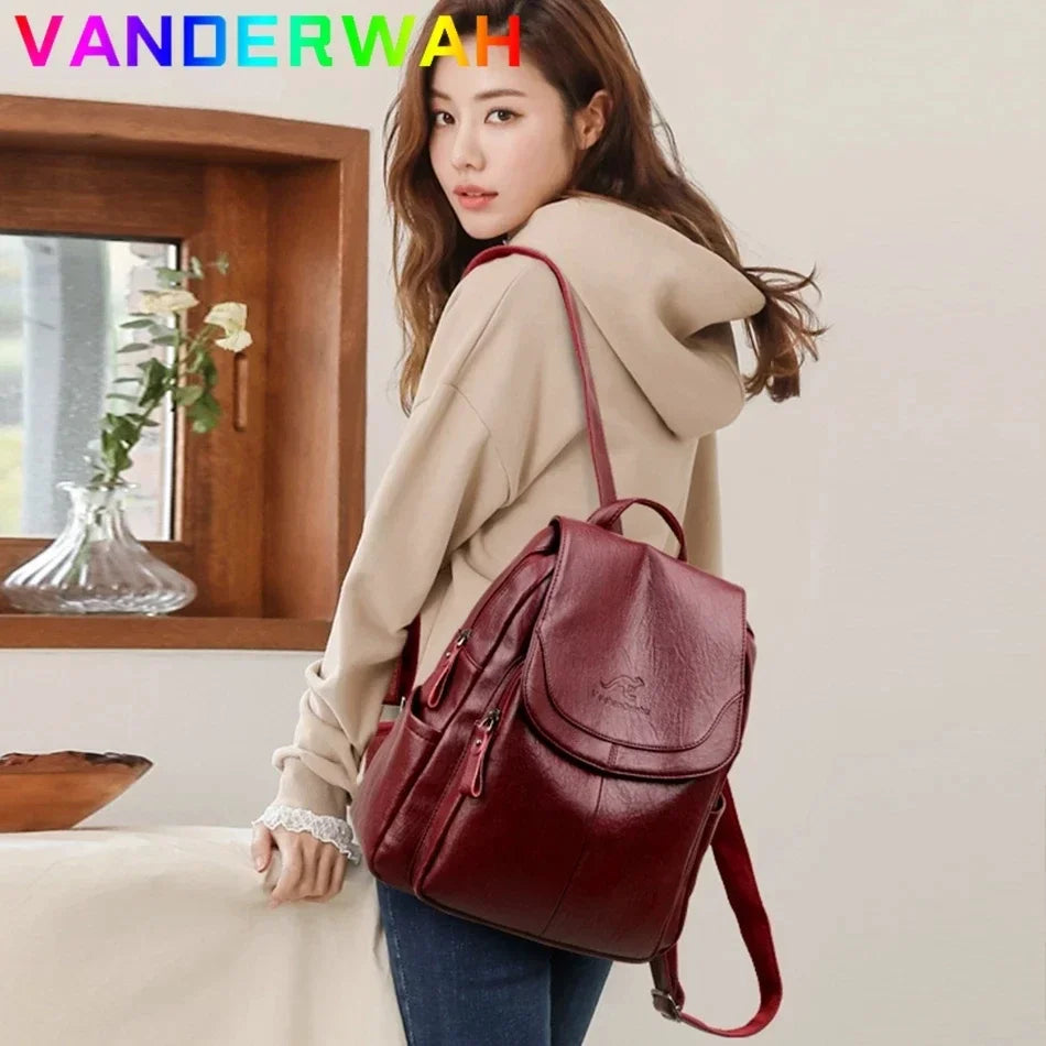 Soft Leather Women Backpack