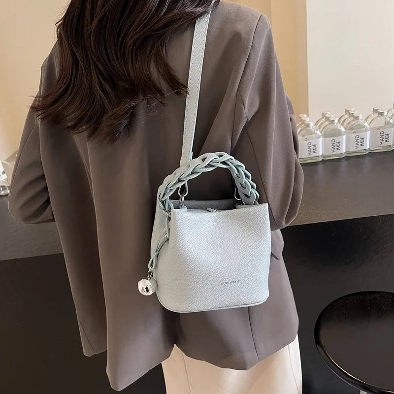 Korean Woven Bucket Bag
