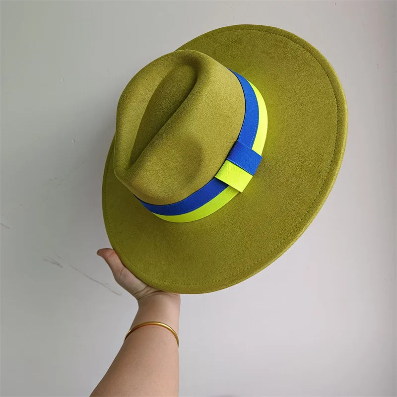 Women's Wide Brim Fedora Hat Retro Style