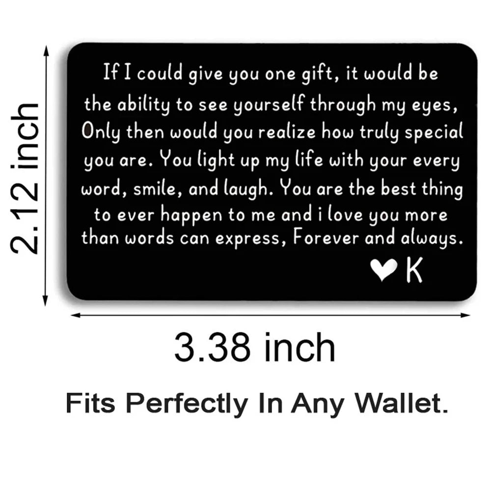 I Love You Wallet Insert Card Men Gift