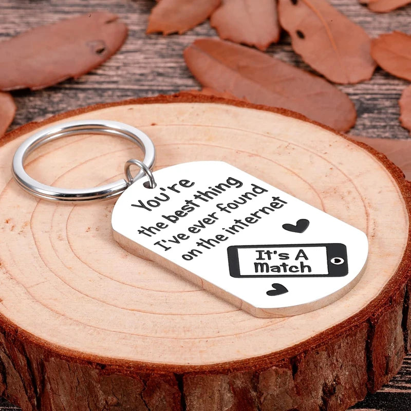 Funny Online Dating Keychain Couple Gift