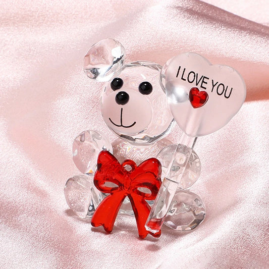 Crystal Bear Rose Valentine Wedding Gift