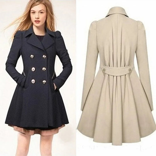 A-Line Button Women Trench Coat
