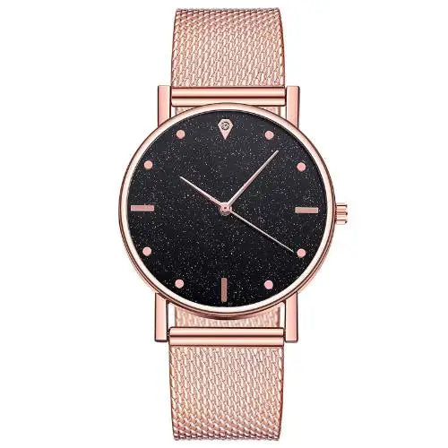 Rose Gold Heart Dial Ladies Watch