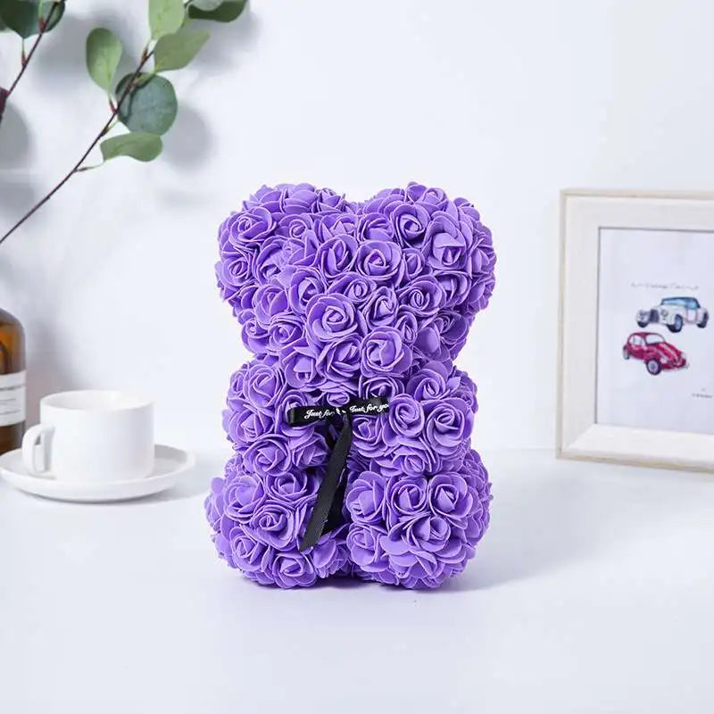 Rose Bear with Simulated Flowers