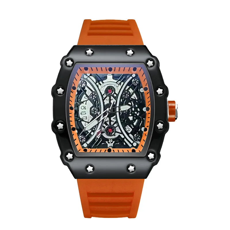 Men's Luminous Barrel Dial Luxury Watch