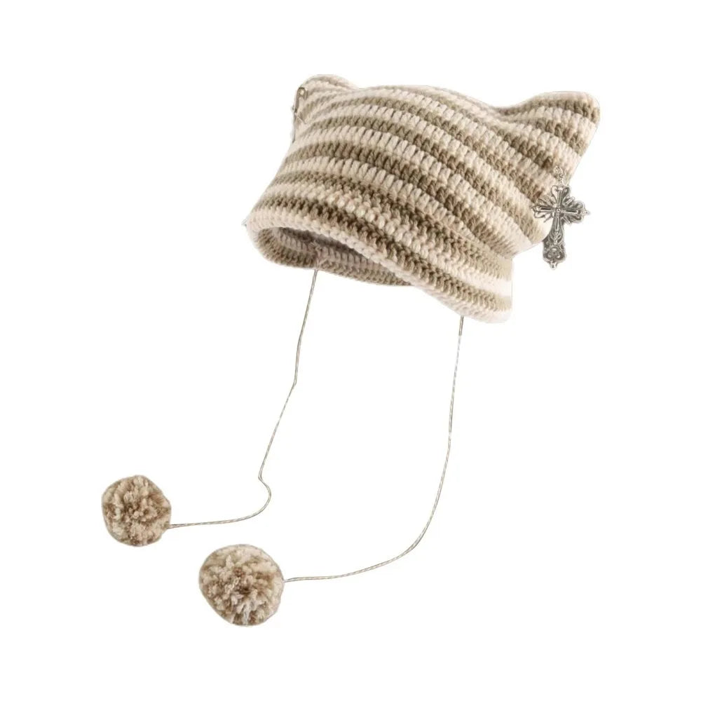 Y2K Devil Ear Knitted Beanie