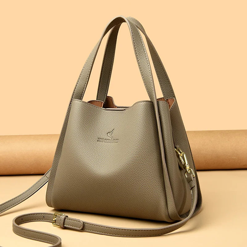 Women's Soft Leather Large Tote Crossbody Bag
