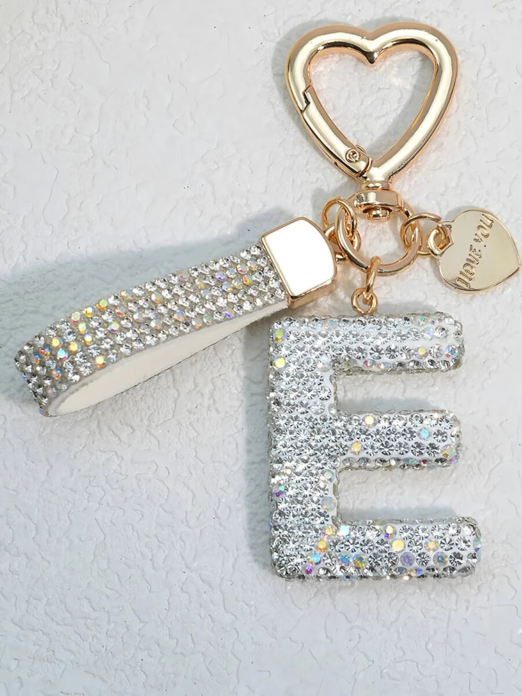 Crystal Initial Letter Keychain