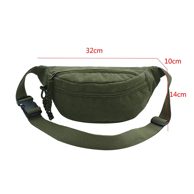 Corduroy Waist & Crossbody Bag