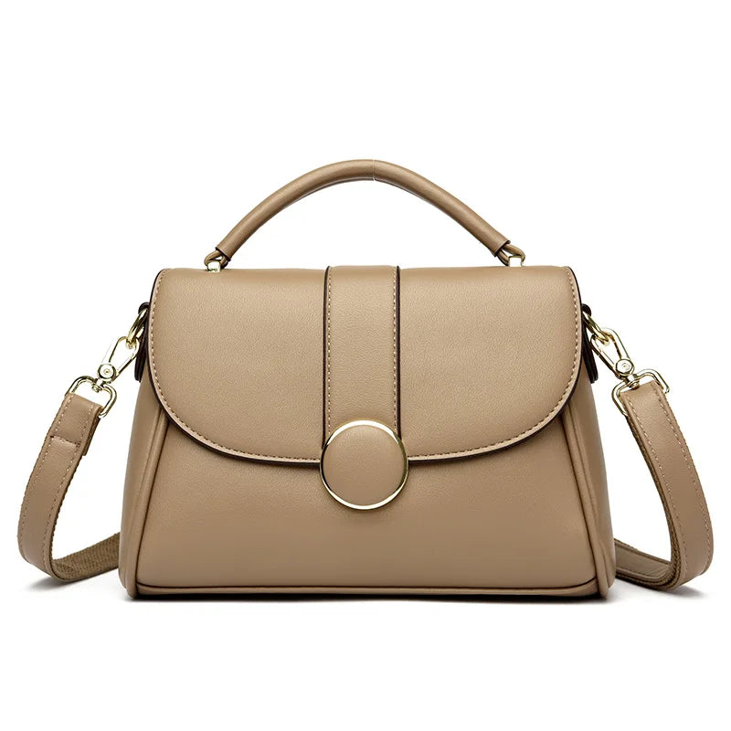 Women's Retro Crossbody Shoulder Bag – PU Leather, Multi-Pocket, Casual Style
