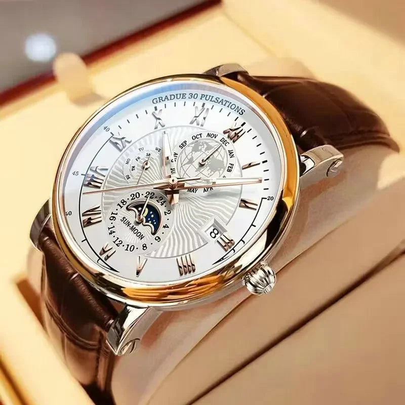 Leather Quartz Men Watch