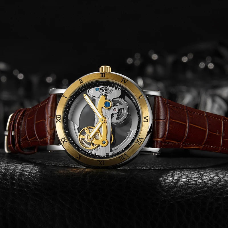 Golden Skeleton Automatic Watch