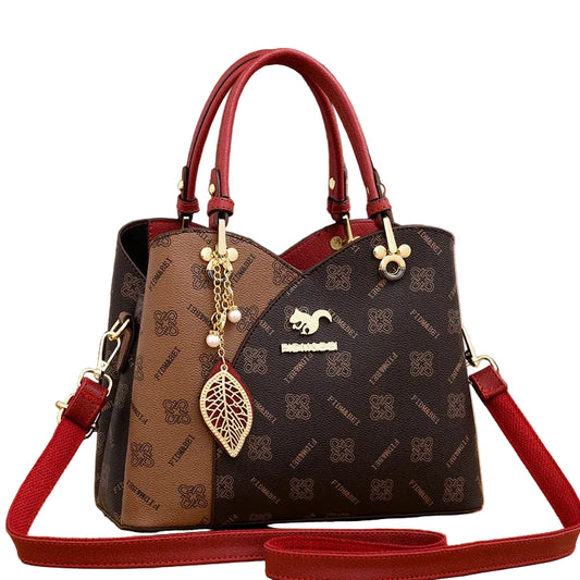 Women's Print Top-Handle Crossbody Tote Bag