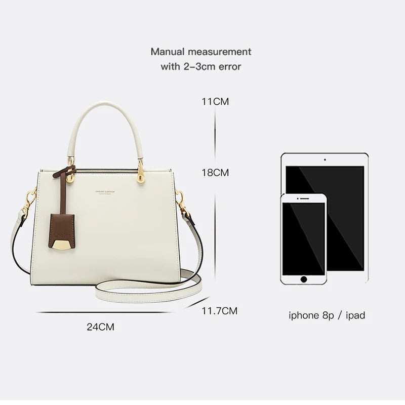 Women's Luxury Leather Top-Handle Tote Bag