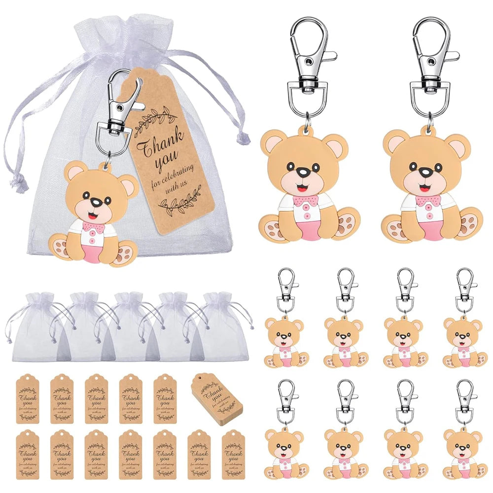 Baby Shower Gift Set Keychains Bags Cards