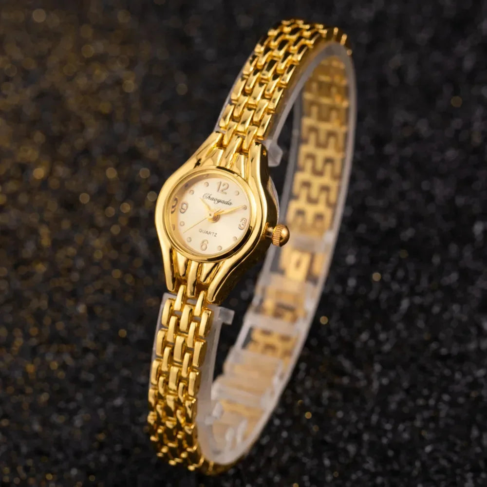 Women's Gold Bracelet Small Dial Quartz Watch