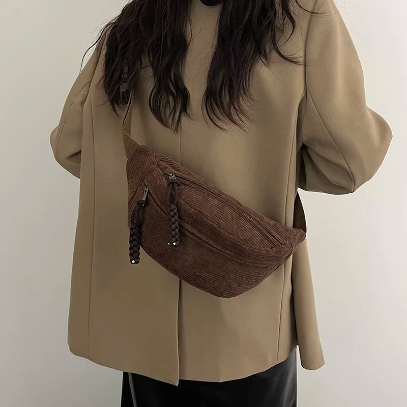 Corduroy Waist & Crossbody Bag