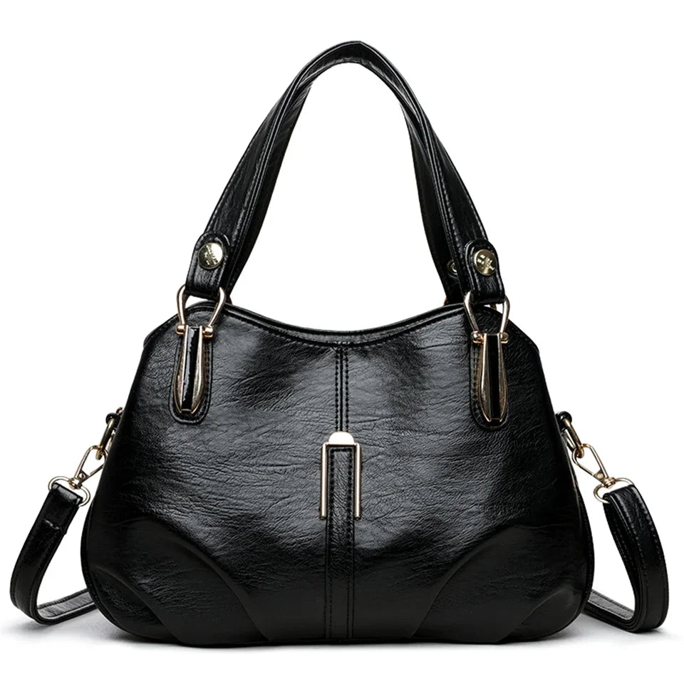 Women's Leather Commuter Tote Crossbody Bag