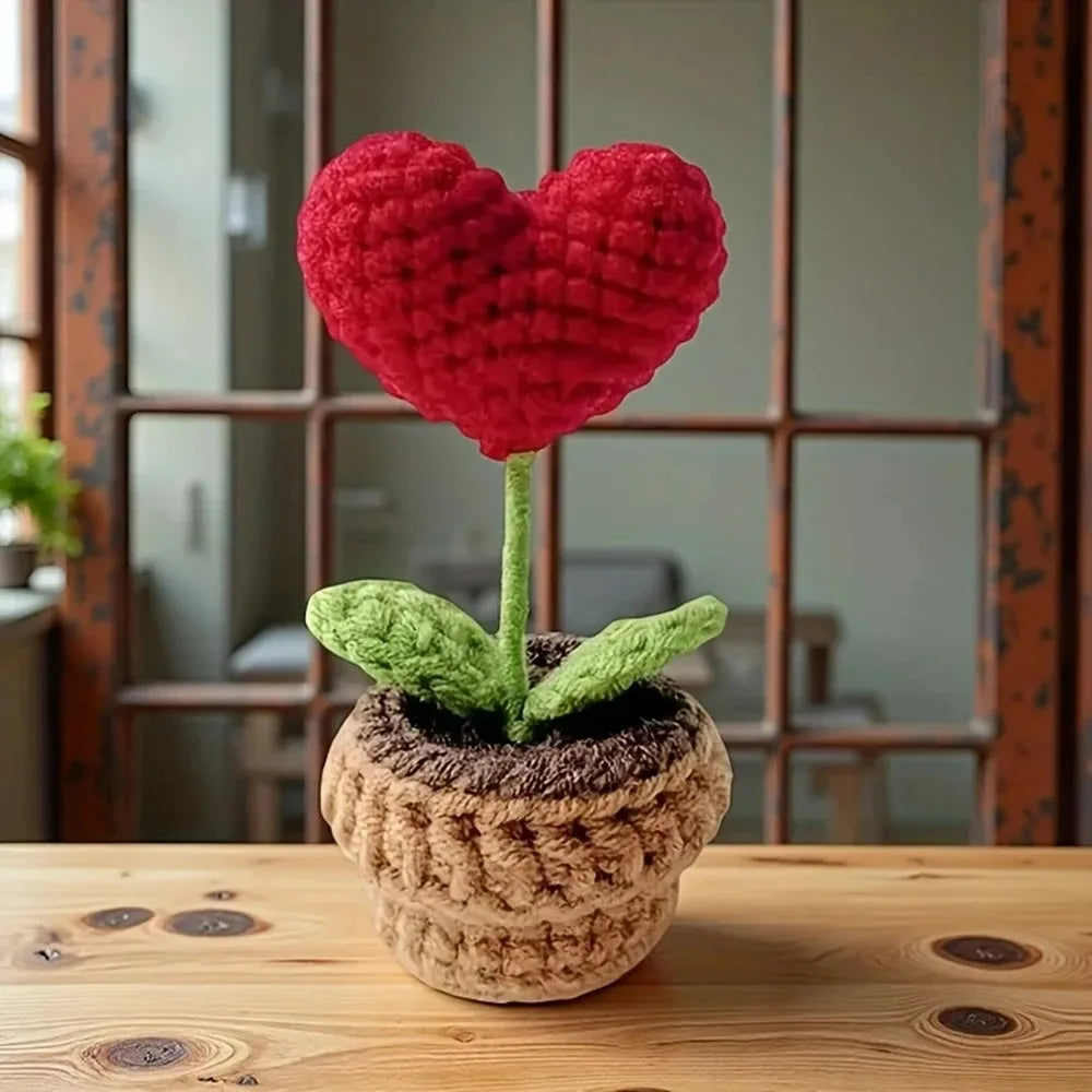 Crochet Flower Pot Simulation Plant Decor Gift
