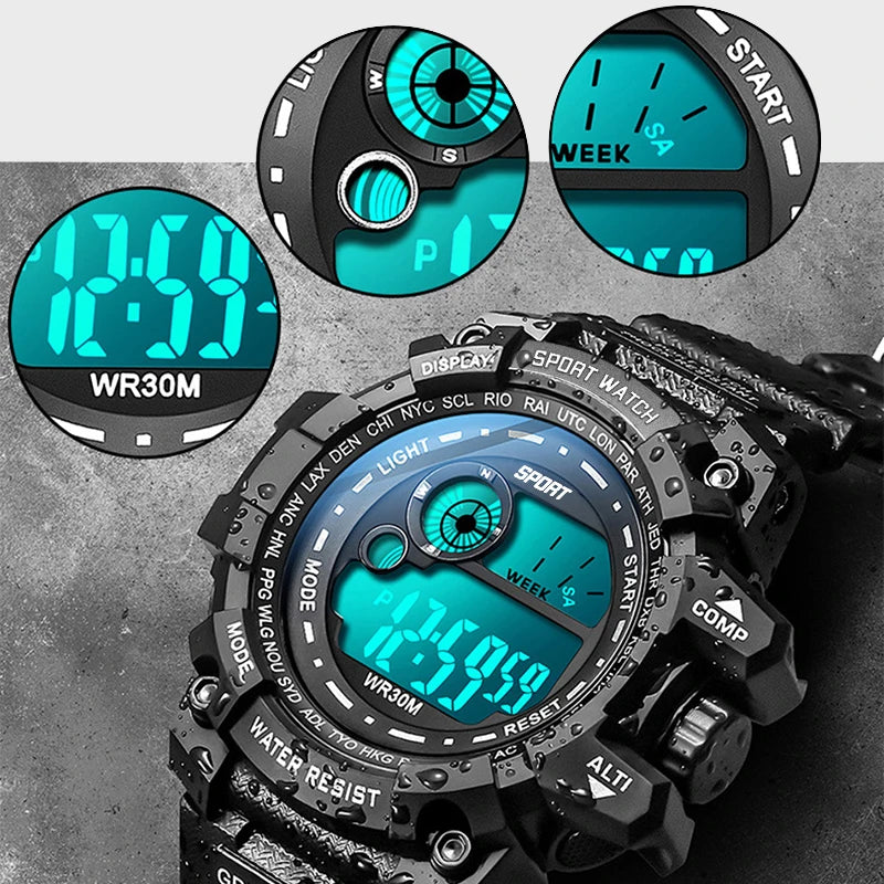 Men's LED Digital Military Watch