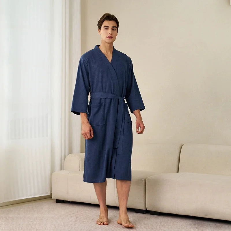 Waffle Pattern Couple Robe