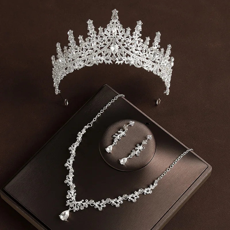 Bridal Crystal Crown Jewelry Set