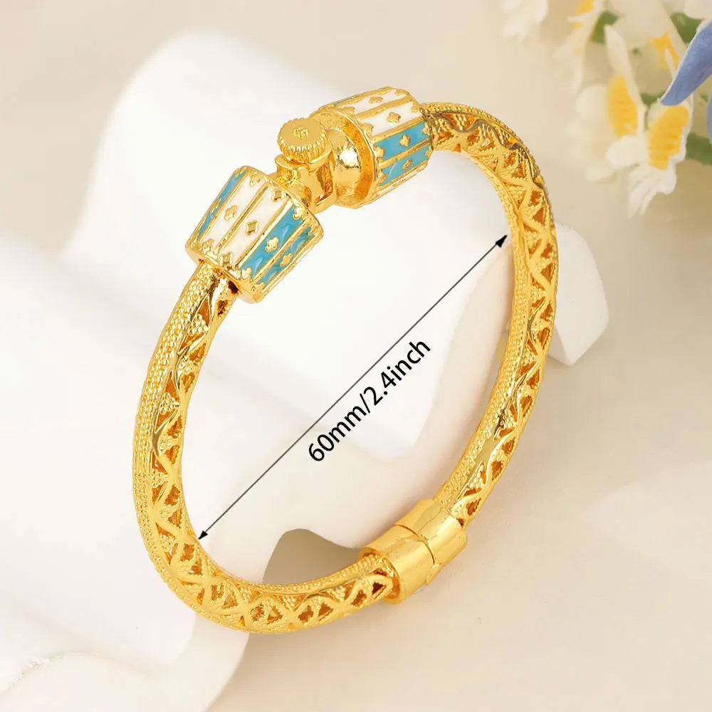 Gold Turquoise Bridal Bangle