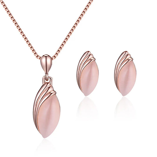 Women's S925 Silver Necklace Earrings Set
