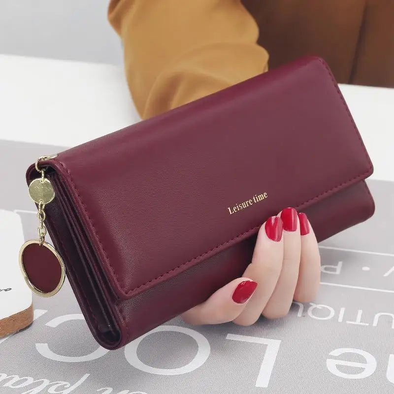 Leather Tri-Fold Women Wallet