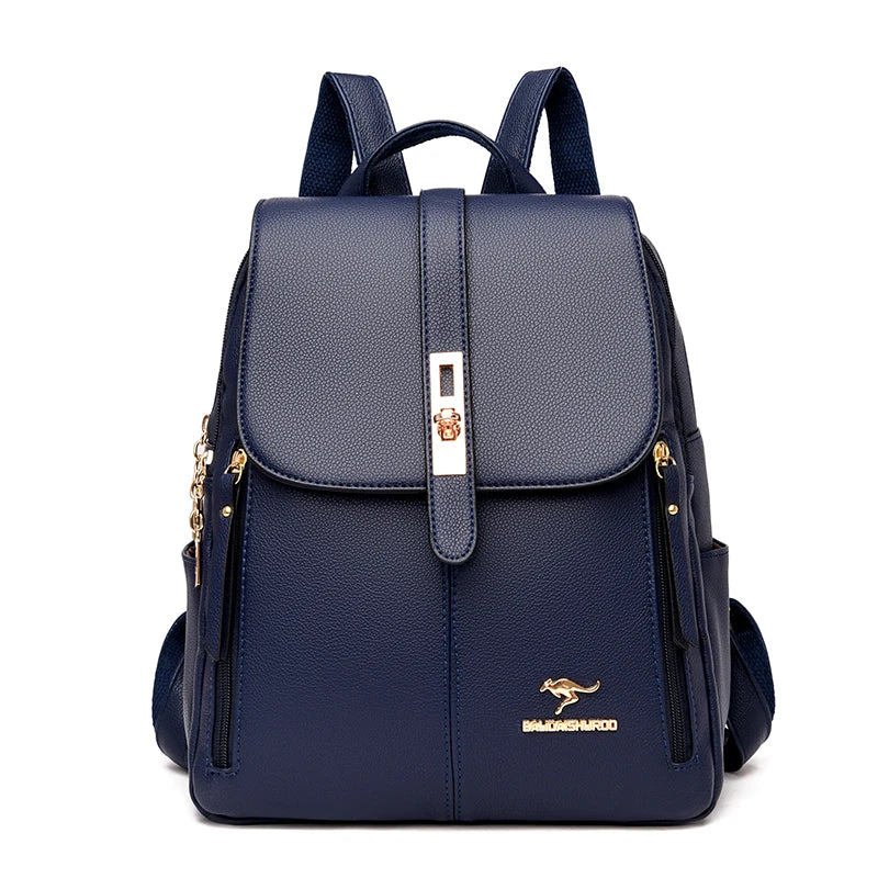 Vintage Leather Women Backpack
