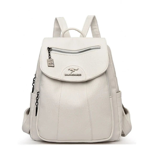 Soft Leather School Backpack