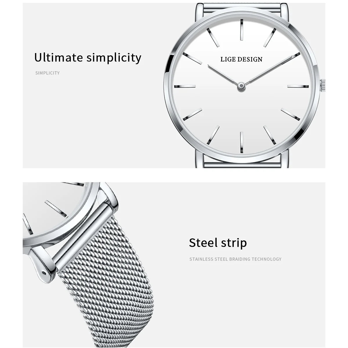 LIGE Classic Steel Ladies Watch