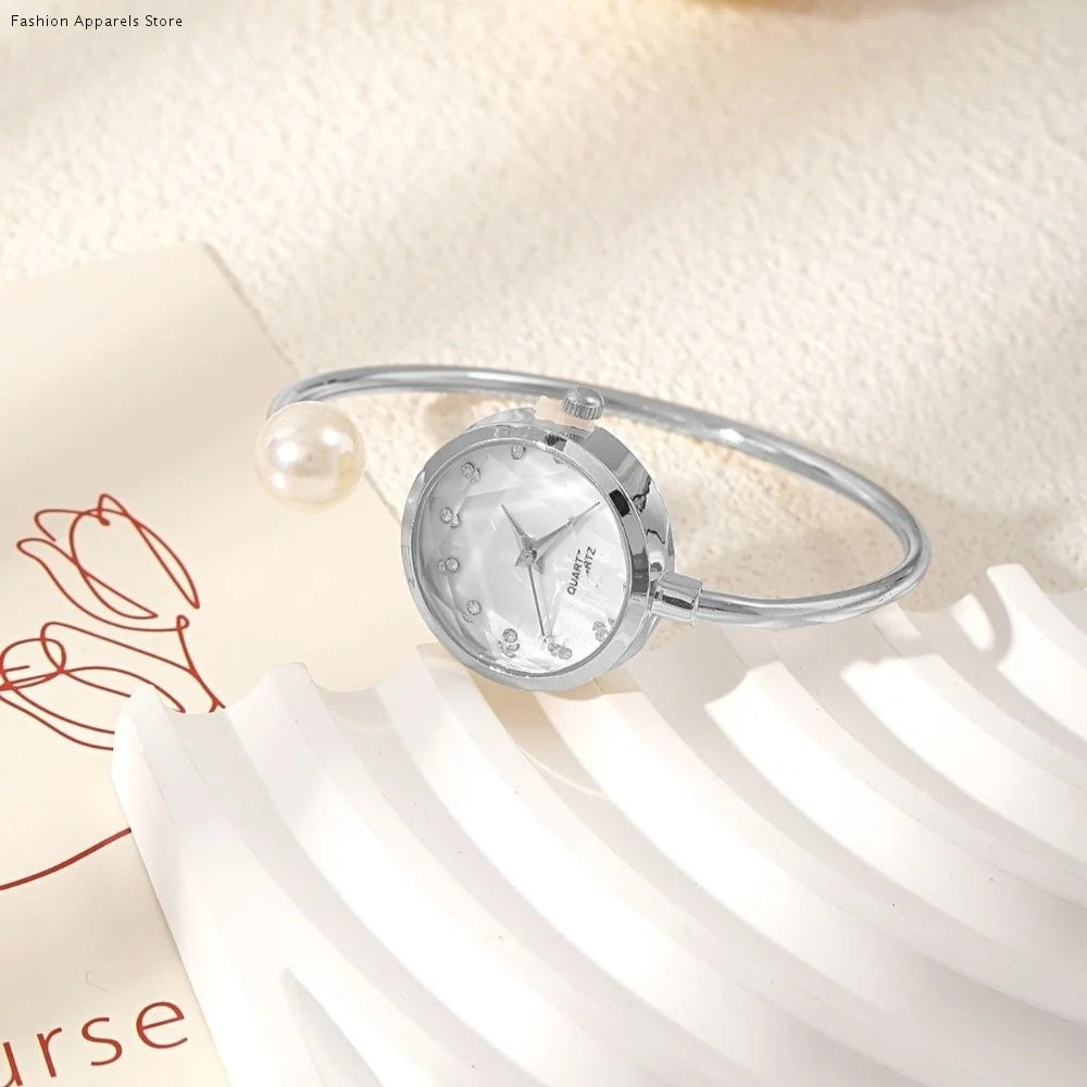 Pearl Rhinestone Bracelet Watch