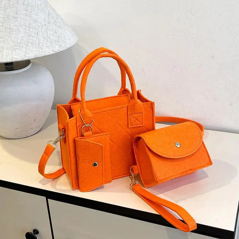 Women's PU Leather 3-Piece Handbag Set