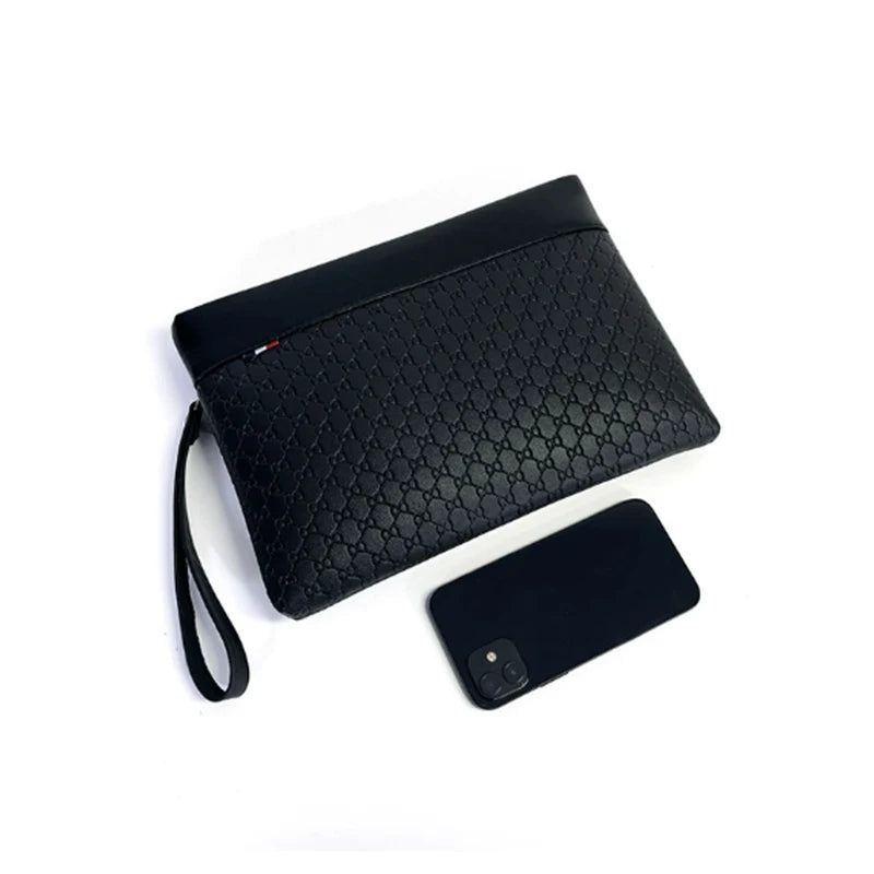 Men's Leather Clutch Sling Travel Bag