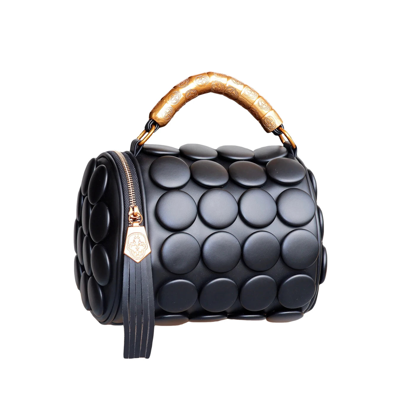Women's Leather Bucket Messenger Tote Bag