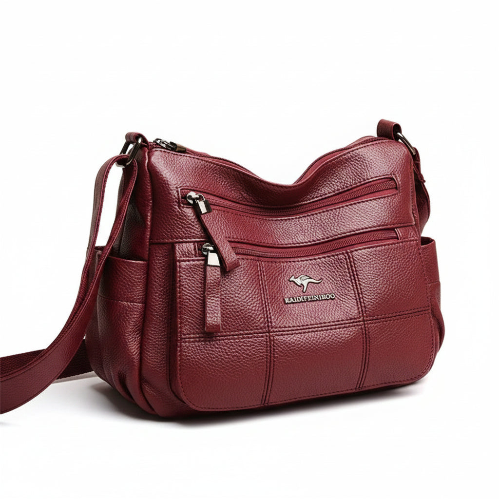 Women's Multi-Pocket Leather Crossbody Bag