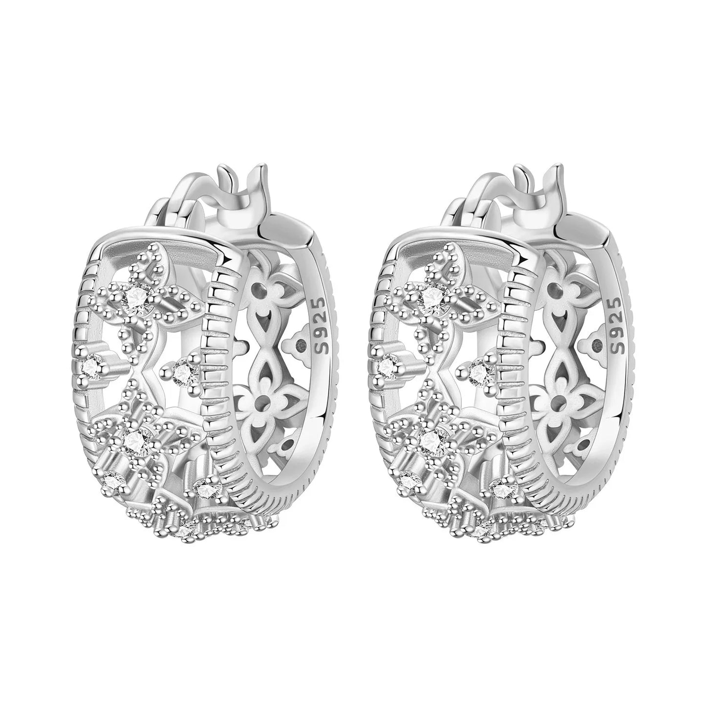 Women's S925 Silver Iris Hoop Earrings