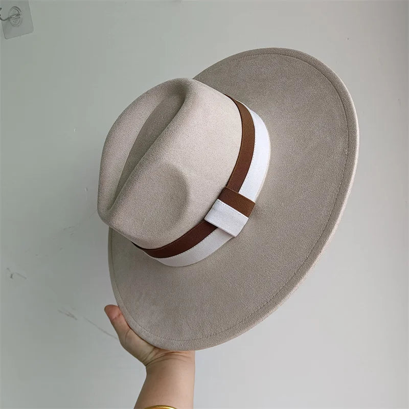 Women's Wide Brim Fedora Hat Retro Style