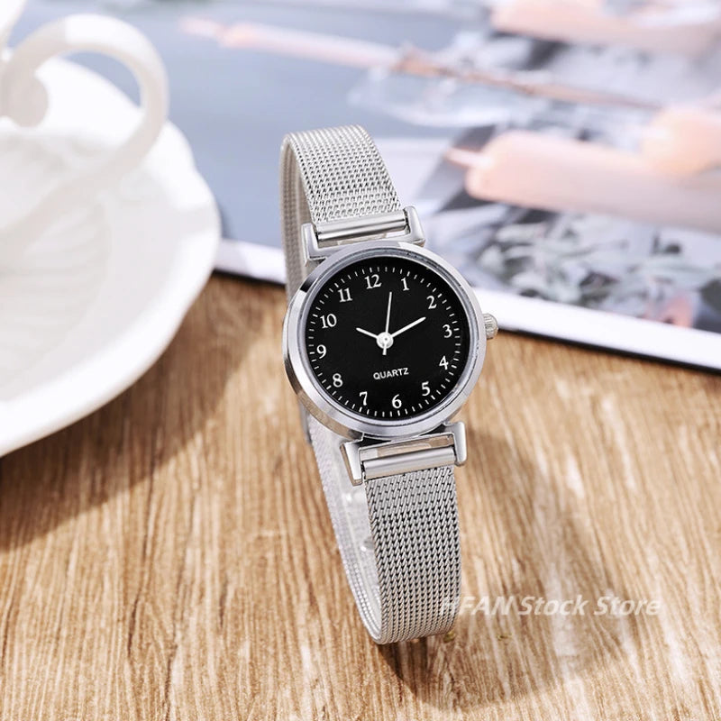 Women's Silver Bracelet Fashion Quartz Watch