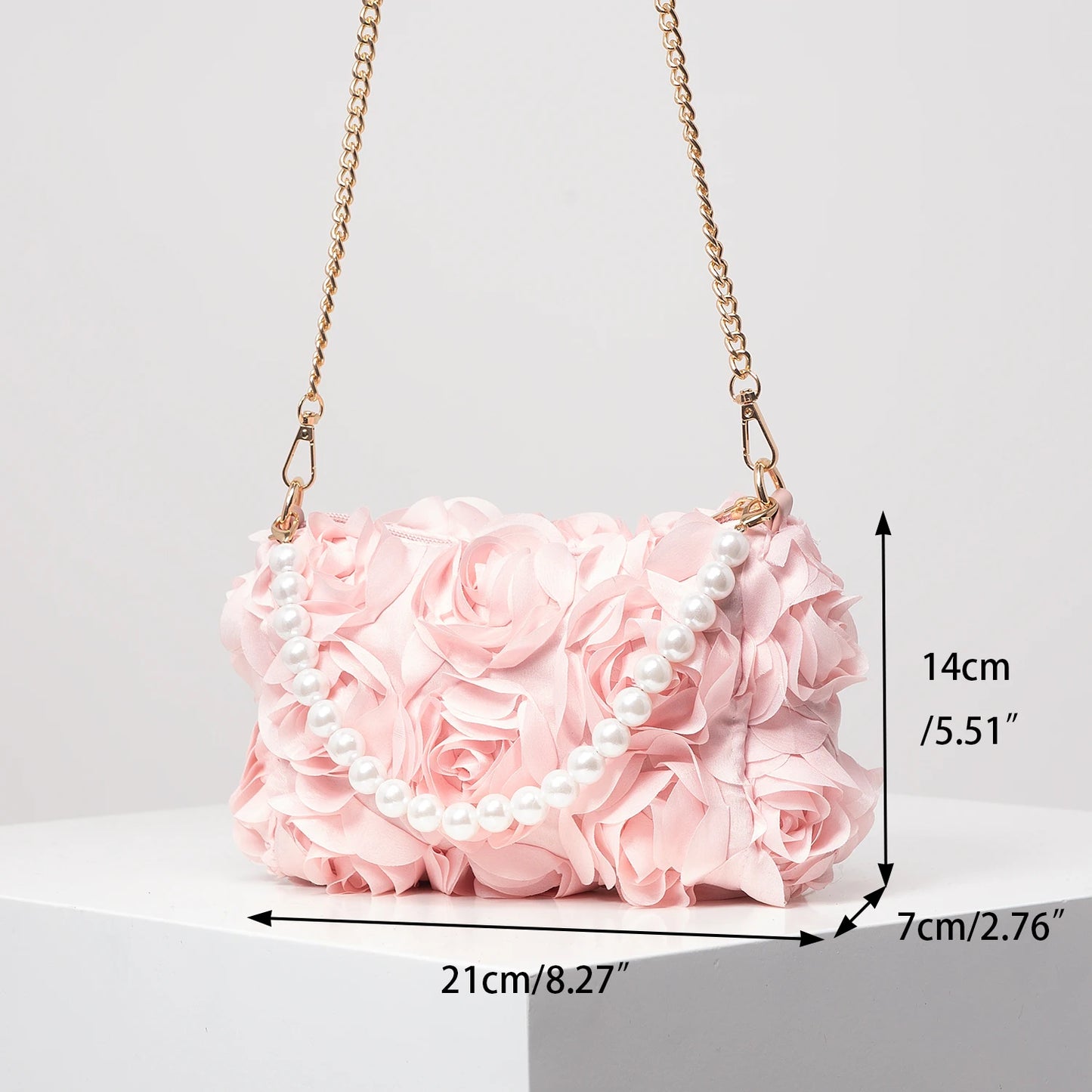 Pearl Floral Bridal Crossbody Bag
