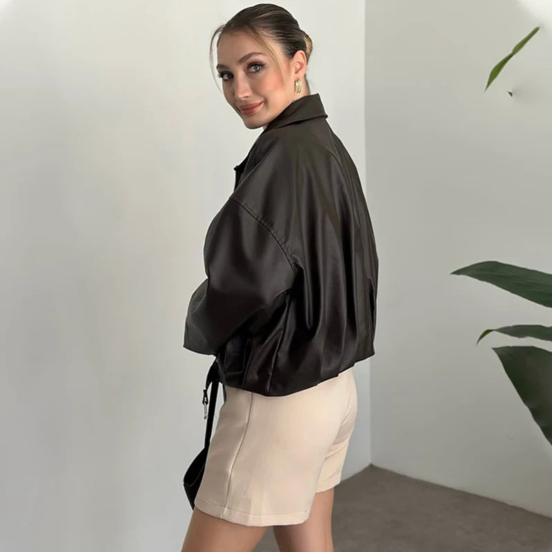 TARUXY Bomber Leather Jacket