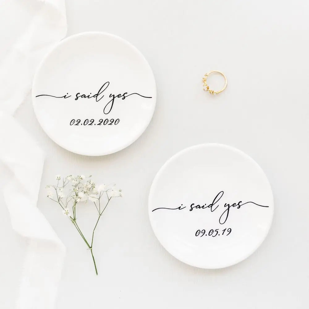 Ceramic Ring Jewelry Tray Wedding Gift