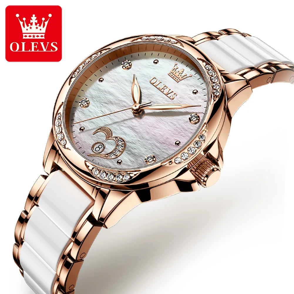 OLEVS Women's Ceramic Automatic Mechanical Watch