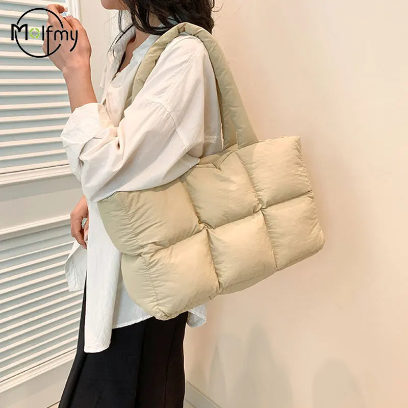 Quilted Plaid Shoulder Bag