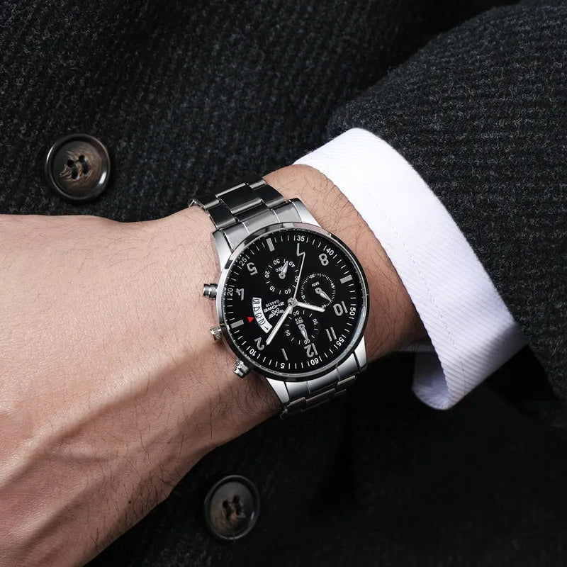 Men's Luxury Steel Calendar Watch