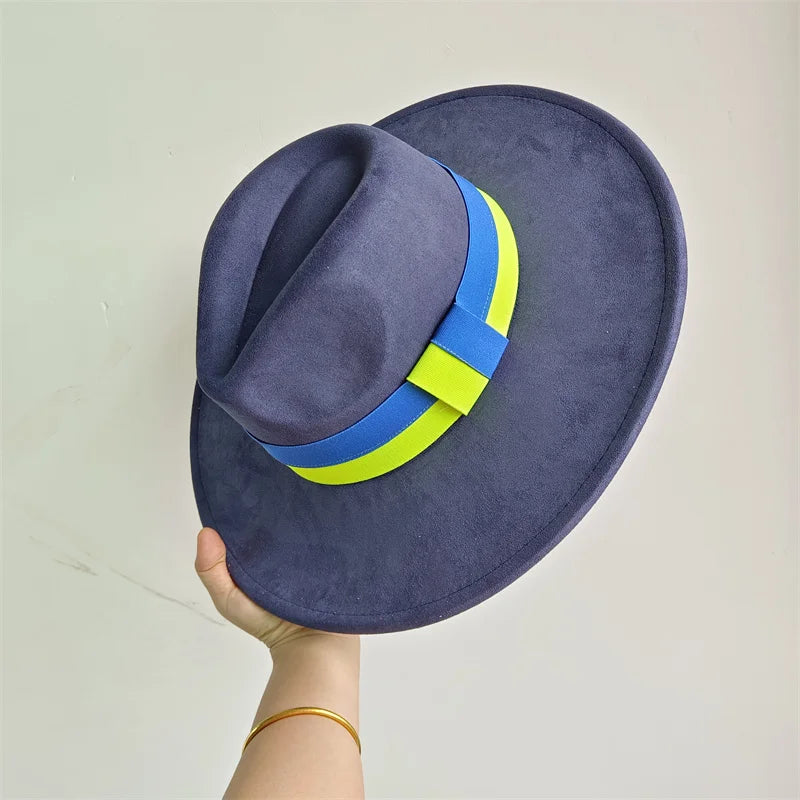 Women's Wide Brim Fedora Hat Retro Style