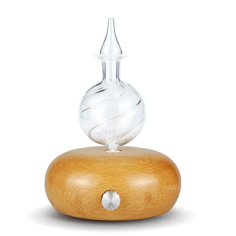 Waterless Nebulizer Wood Glass Oil Diffuser